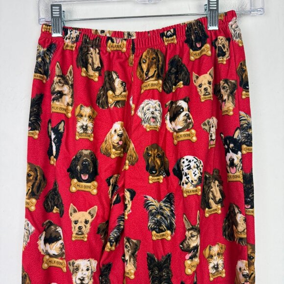Nick & Nora Flannel Dog Breeds Milk Bone Pajama Set Red Kid's Size Large 10/12 - Picture 3 of 16